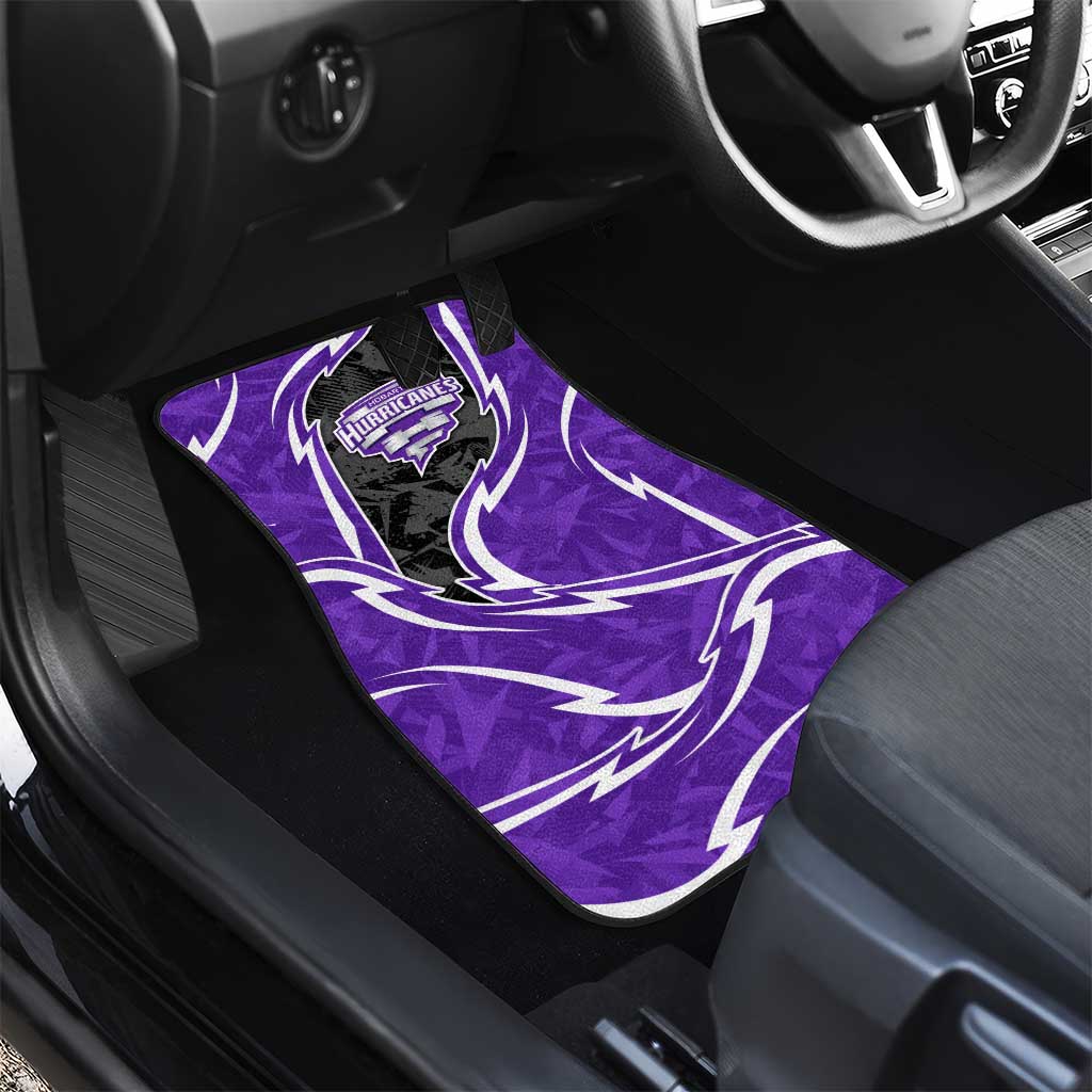 Hobart Hurricanes Car Mats Flaming Lightning Storm Geometric Sports Mascot Art