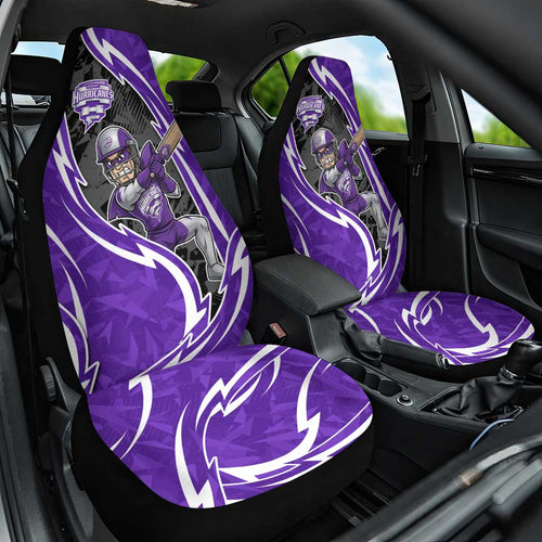 Hobart Hurricanes Car Seat Cover Flaming Lightning Storm Geometric Sports Mascot Art