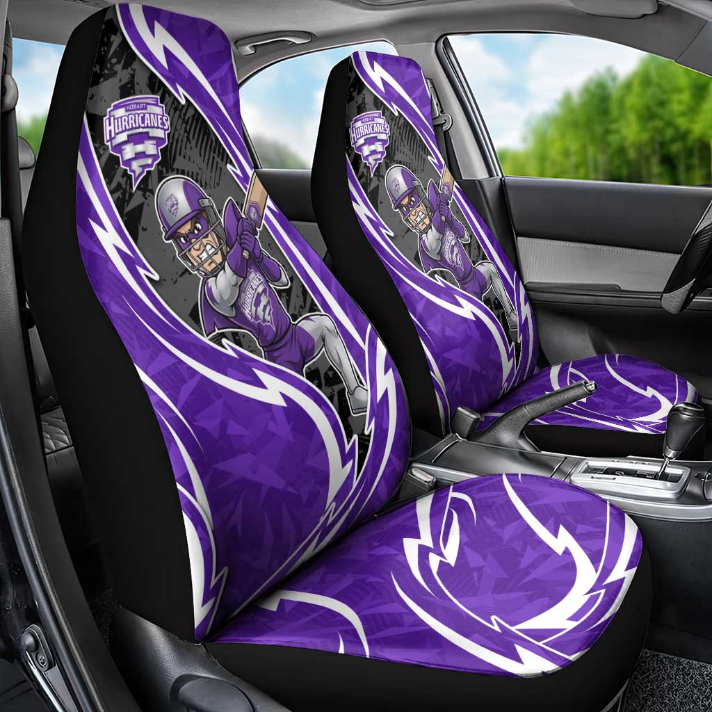 Hobart Hurricanes Car Seat Cover Flaming Lightning Storm Geometric Sports Mascot Art