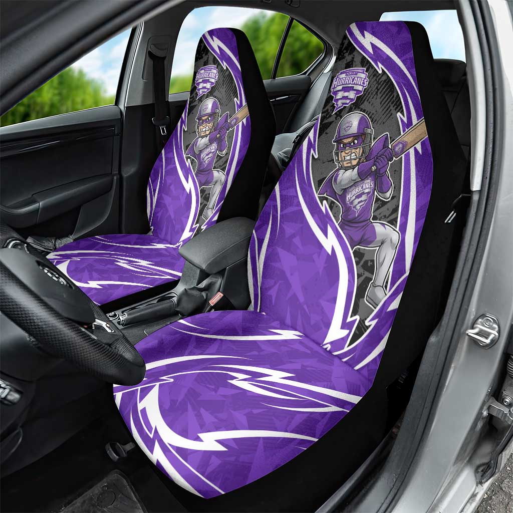 Hobart Hurricanes Car Seat Cover Flaming Lightning Storm Geometric Sports Mascot Art