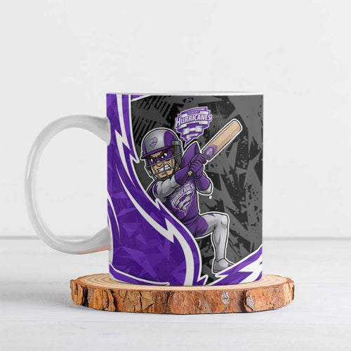 Hobart Hurricanes Ceramic Mug Flaming Lightning Storm Geometric Sports Mascot Art