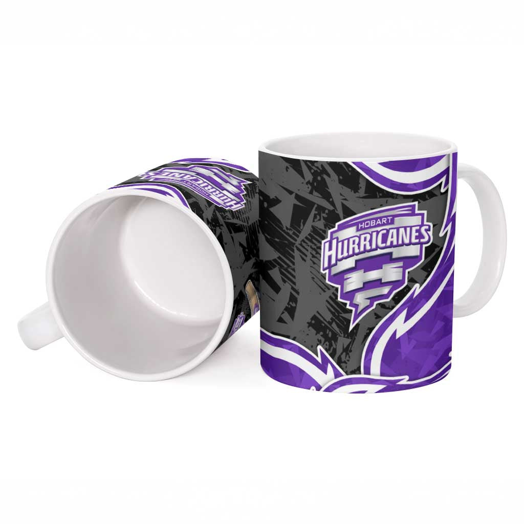 Hobart Hurricanes Ceramic Mug Flaming Lightning Storm Geometric Sports Mascot Art