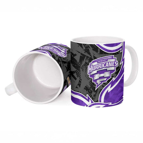 Hobart Hurricanes Ceramic Mug Flaming Lightning Storm Geometric Sports Mascot Art