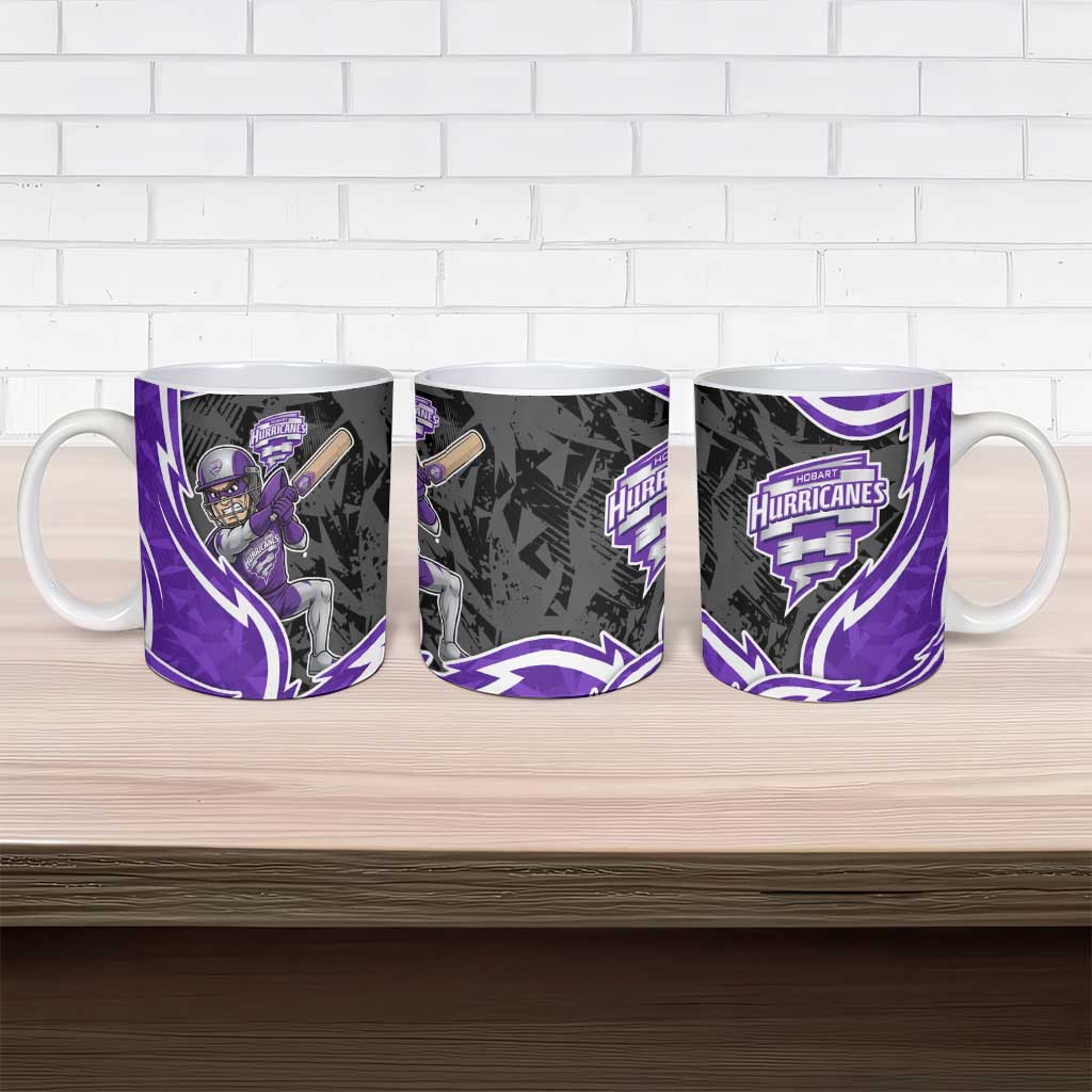 Hobart Hurricanes Ceramic Mug Flaming Lightning Storm Geometric Sports Mascot Art