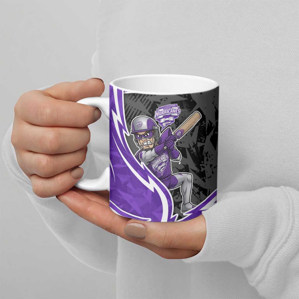 Hobart Hurricanes Ceramic Mug Flaming Lightning Storm Geometric Sports Mascot Art