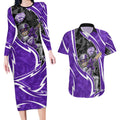 Hobart Hurricanes Couples Matching Long Sleeve Bodycon Dress and Hawaiian Shirt Flaming Lightning Storm Geometric Sports Mascot Art