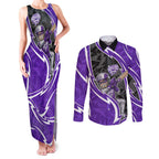 Hobart Hurricanes Couples Matching Tank Maxi Dress and Long Sleeve Button Shirt Flaming Lightning Storm Geometric Sports Mascot Art