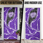Hobart Hurricanes Door Cover Flaming Lightning Storm Geometric Sports Mascot Art