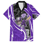 Hobart Hurricanes Family Matching Long Sleeve Bodycon Dress and Hawaiian Shirt Flaming Lightning Storm Geometric Sports Mascot Art