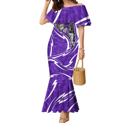 Hobart Hurricanes Family Matching Mermaid Dress and Hawaiian Shirt Flaming Lightning Storm Geometric Sports Mascot Art