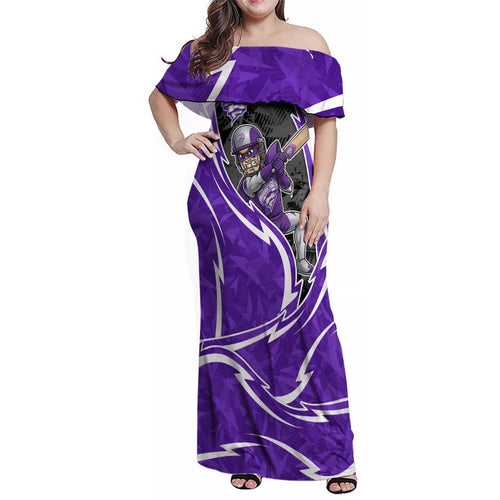 Hobart Hurricanes Family Matching Off Shoulder Maxi Dress and Hawaiian Shirt Flaming Lightning Storm Geometric Sports Mascot Art