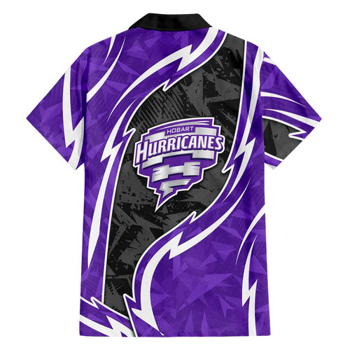 Hobart Hurricanes Family Matching Puletasi and Hawaiian Shirt Flaming Lightning Storm Geometric Sports Mascot Art