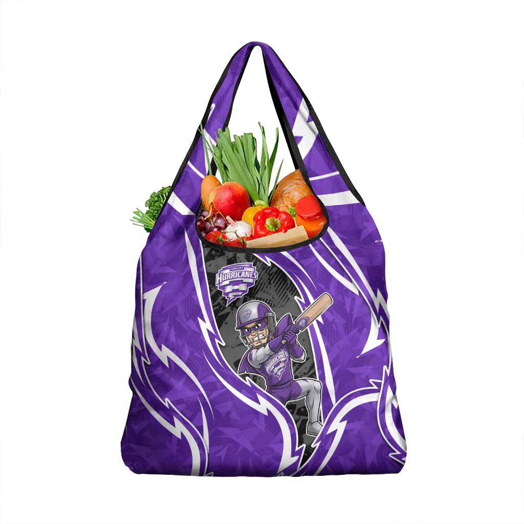 Hobart Hurricanes Grocery Bag Flaming Lightning Storm Geometric Sports Mascot Art