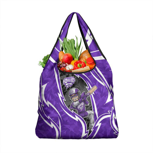Hobart Hurricanes Grocery Bag Flaming Lightning Storm Geometric Sports Mascot Art