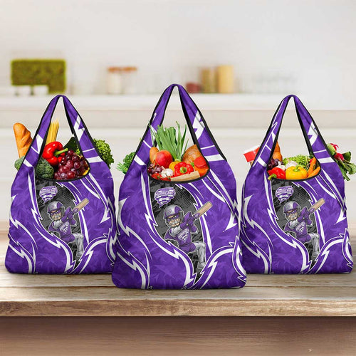 Hobart Hurricanes Grocery Bag Flaming Lightning Storm Geometric Sports Mascot Art