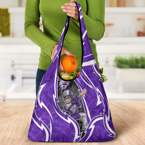 Hobart Hurricanes Grocery Bag Flaming Lightning Storm Geometric Sports Mascot Art