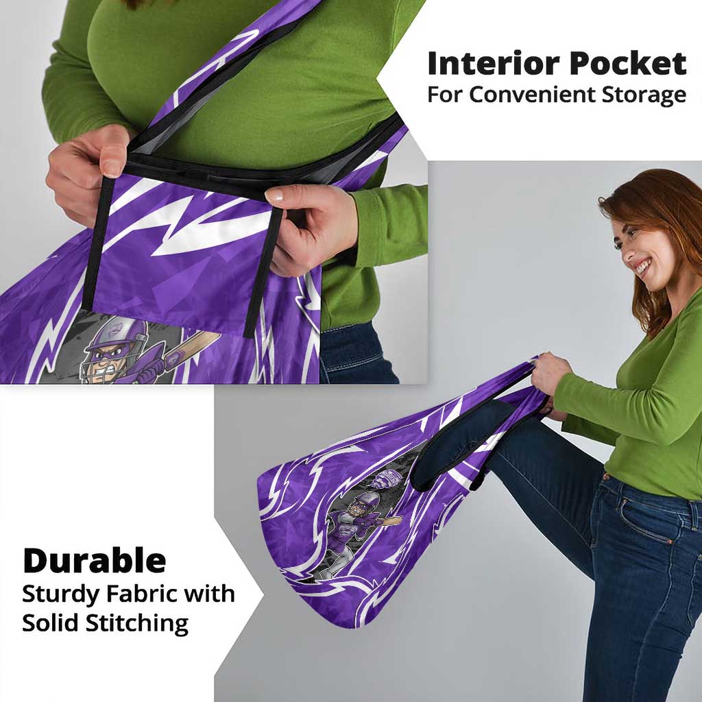 Hobart Hurricanes Grocery Bag Flaming Lightning Storm Geometric Sports Mascot Art