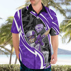 Hobart Hurricanes Hawaiian Shirt Flaming Lightning Storm Geometric Sports Mascot Art