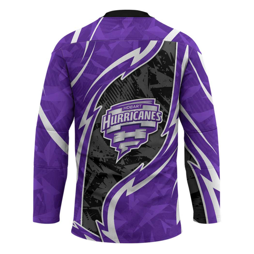Hobart Hurricanes Hockey Jersey Flaming Lightning Storm Geometric Sports Mascot Art