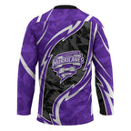 Hobart Hurricanes Hockey Jersey Flaming Lightning Storm Geometric Sports Mascot Art