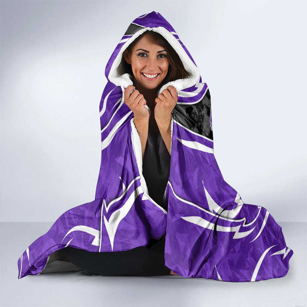 Hobart Hurricanes Hooded Blanket Flaming Lightning Storm Geometric Sports Mascot Art