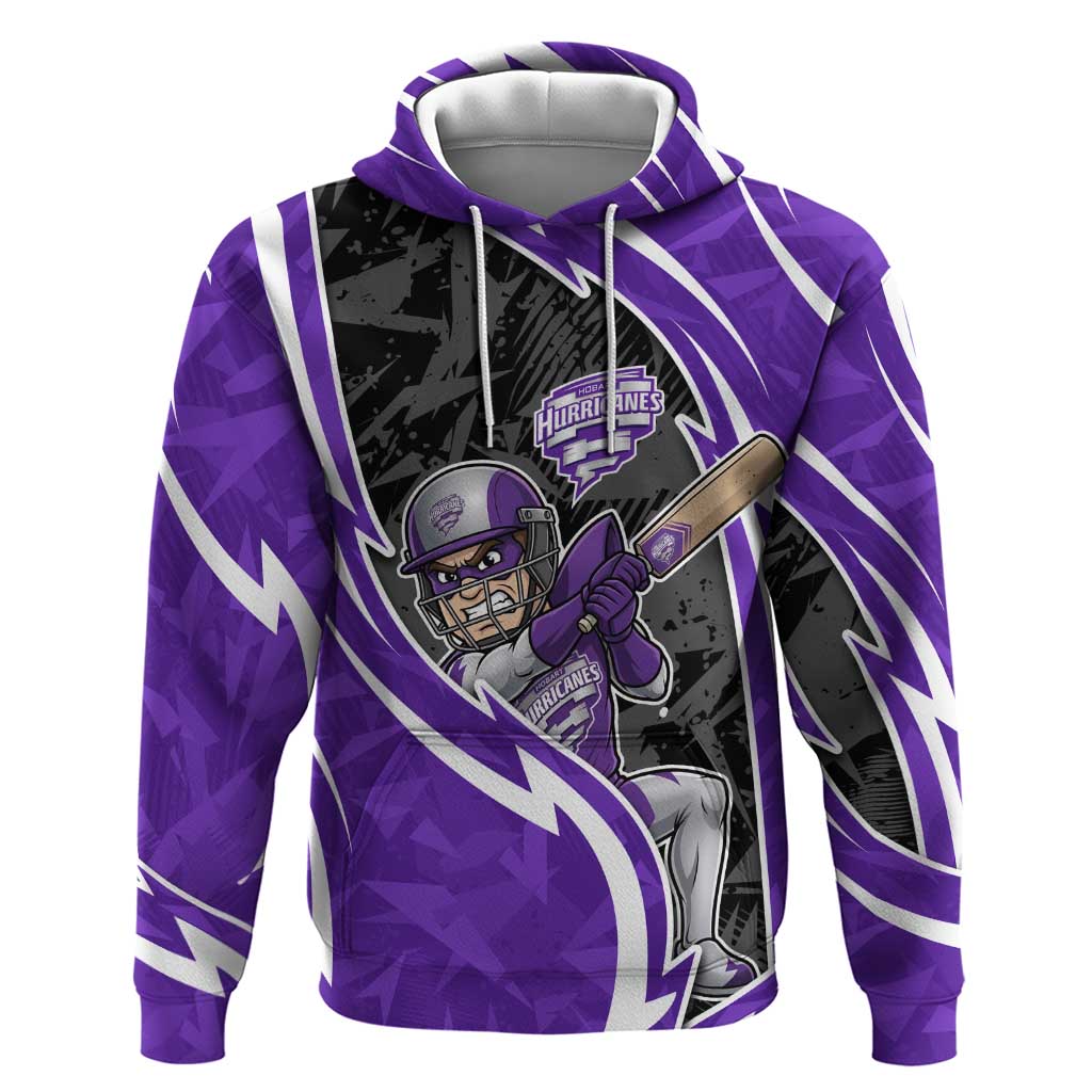 Hobart Hurricanes Hoodie Flaming Lightning Storm Geometric Sports Mascot Art