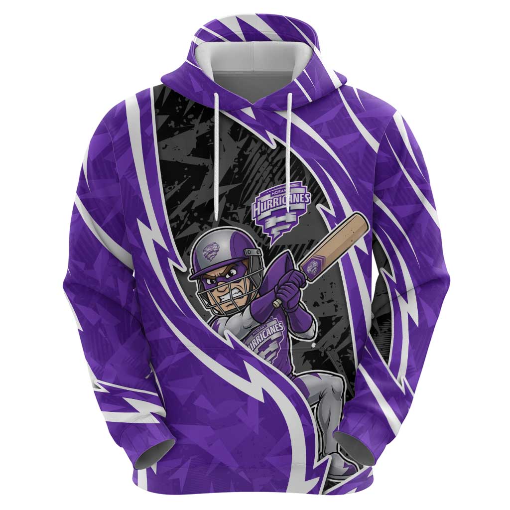 Hobart Hurricanes Hoodie Flaming Lightning Storm Geometric Sports Mascot Art