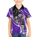Hobart Hurricanes Kid Hawaiian Shirt Flaming Lightning Storm Geometric Sports Mascot Art