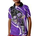 Hobart Hurricanes Kid Polo Shirt Flaming Lightning Storm Geometric Sports Mascot Art