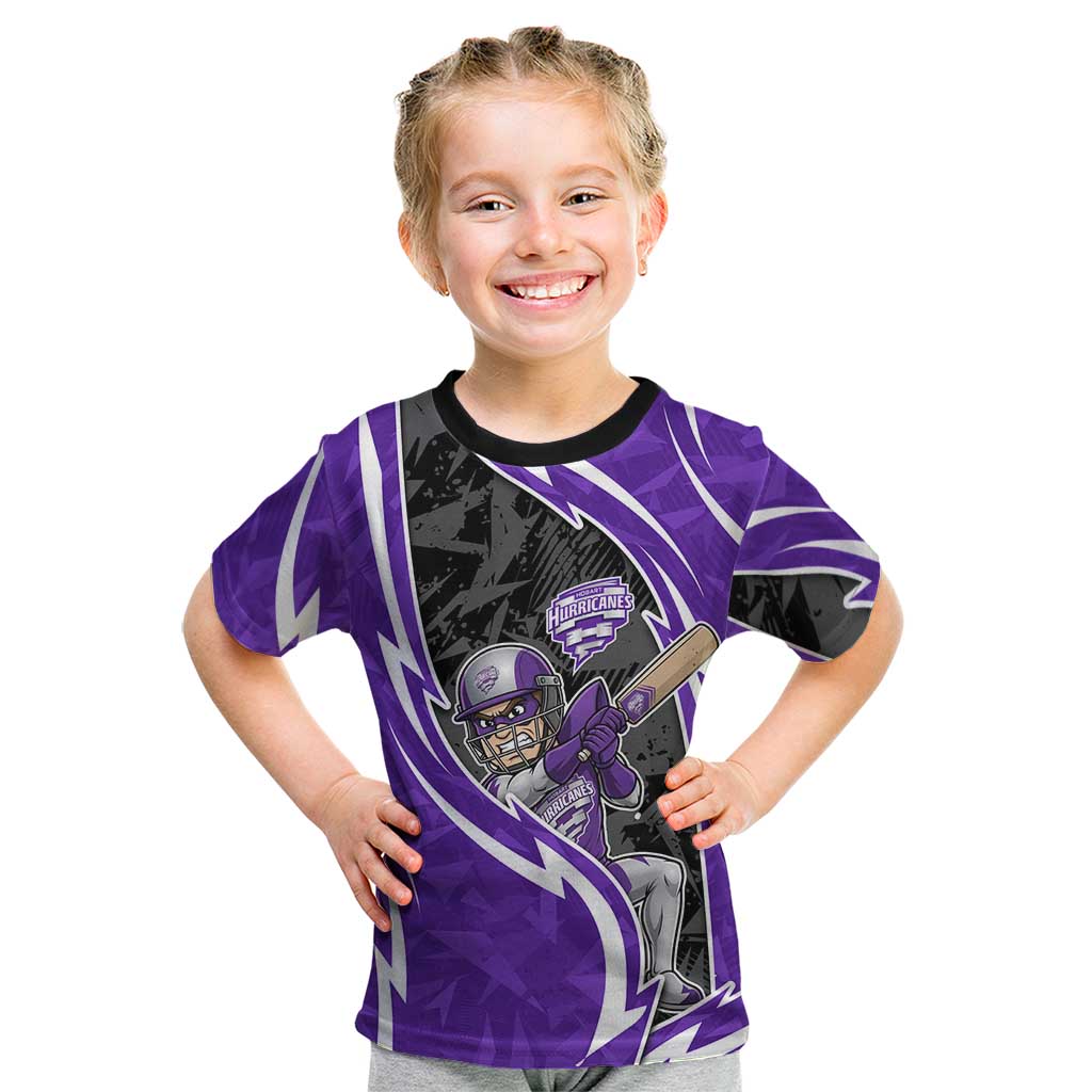Hobart Hurricanes Kid T Shirt Flaming Lightning Storm Geometric Sports Mascot Art