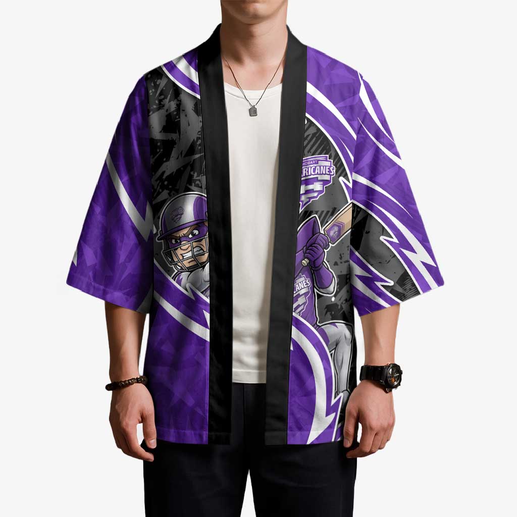 Hobart Hurricanes Kimono Flaming Lightning Storm Geometric Sports Mascot Art
