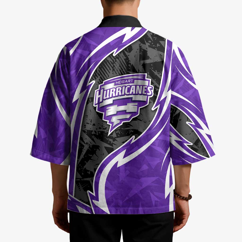 Hobart Hurricanes Kimono Flaming Lightning Storm Geometric Sports Mascot Art