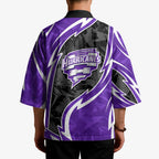Hobart Hurricanes Kimono Flaming Lightning Storm Geometric Sports Mascot Art