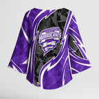 Hobart Hurricanes Kimono Sleeve Blouse Flaming Lightning Storm Geometric Sports Mascot Art