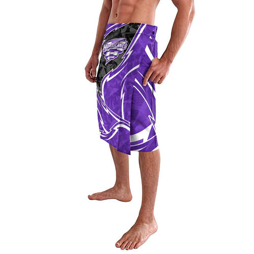 Hobart Hurricanes Lavalava Flaming Lightning Storm Geometric Sports Mascot Art
