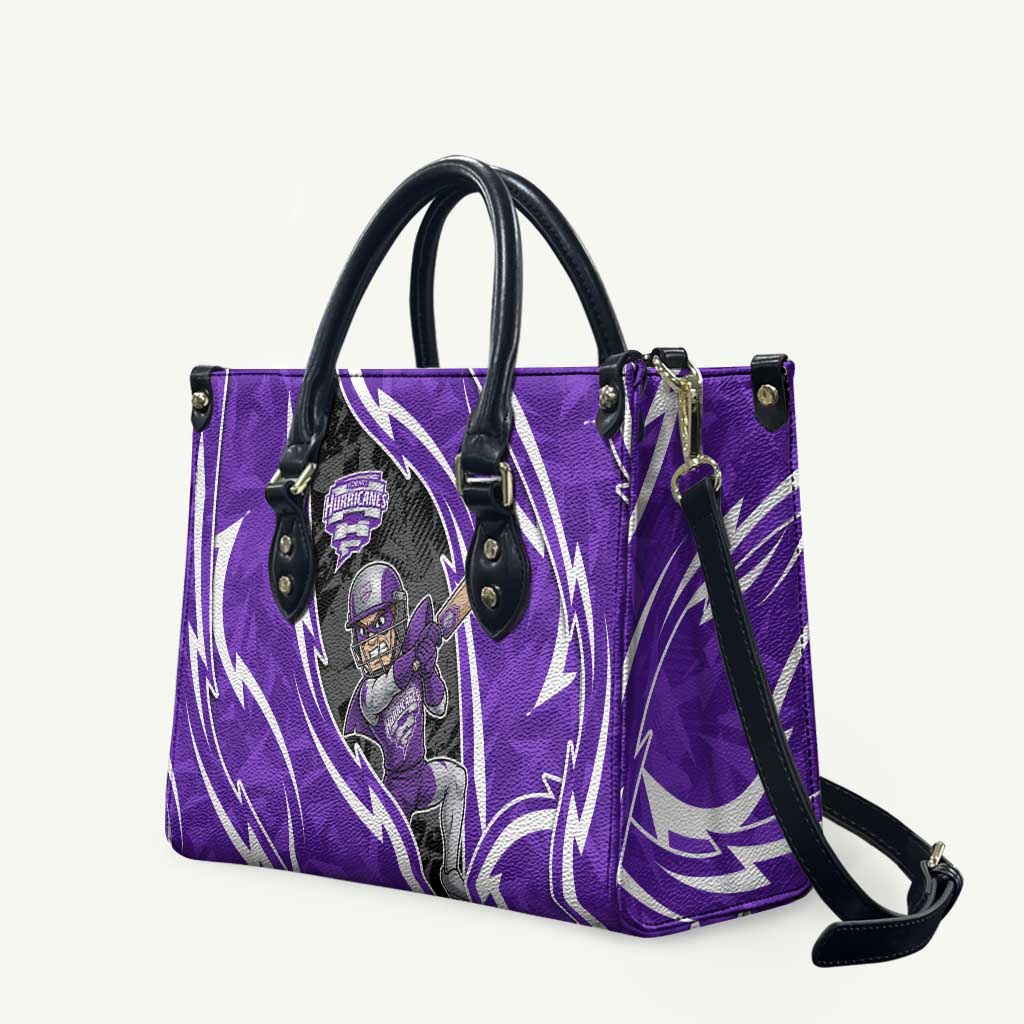 Hobart Hurricanes Leather Bag Flaming Lightning Storm Geometric Sports Mascot Art