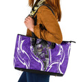 Hobart Hurricanes Leather Tote Bag Flaming Lightning Storm Geometric Sports Mascot Art