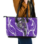 Hobart Hurricanes Leather Tote Bag Flaming Lightning Storm Geometric Sports Mascot Art