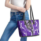 Hobart Hurricanes Leather Tote Bag Flaming Lightning Storm Geometric Sports Mascot Art