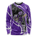 Hobart Hurricanes Long Sleeve Shirt Flaming Lightning Storm Geometric Sports Mascot Art