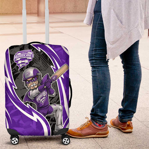 Hobart Hurricanes Luggage Cover Flaming Lightning Storm Geometric Sports Mascot Art