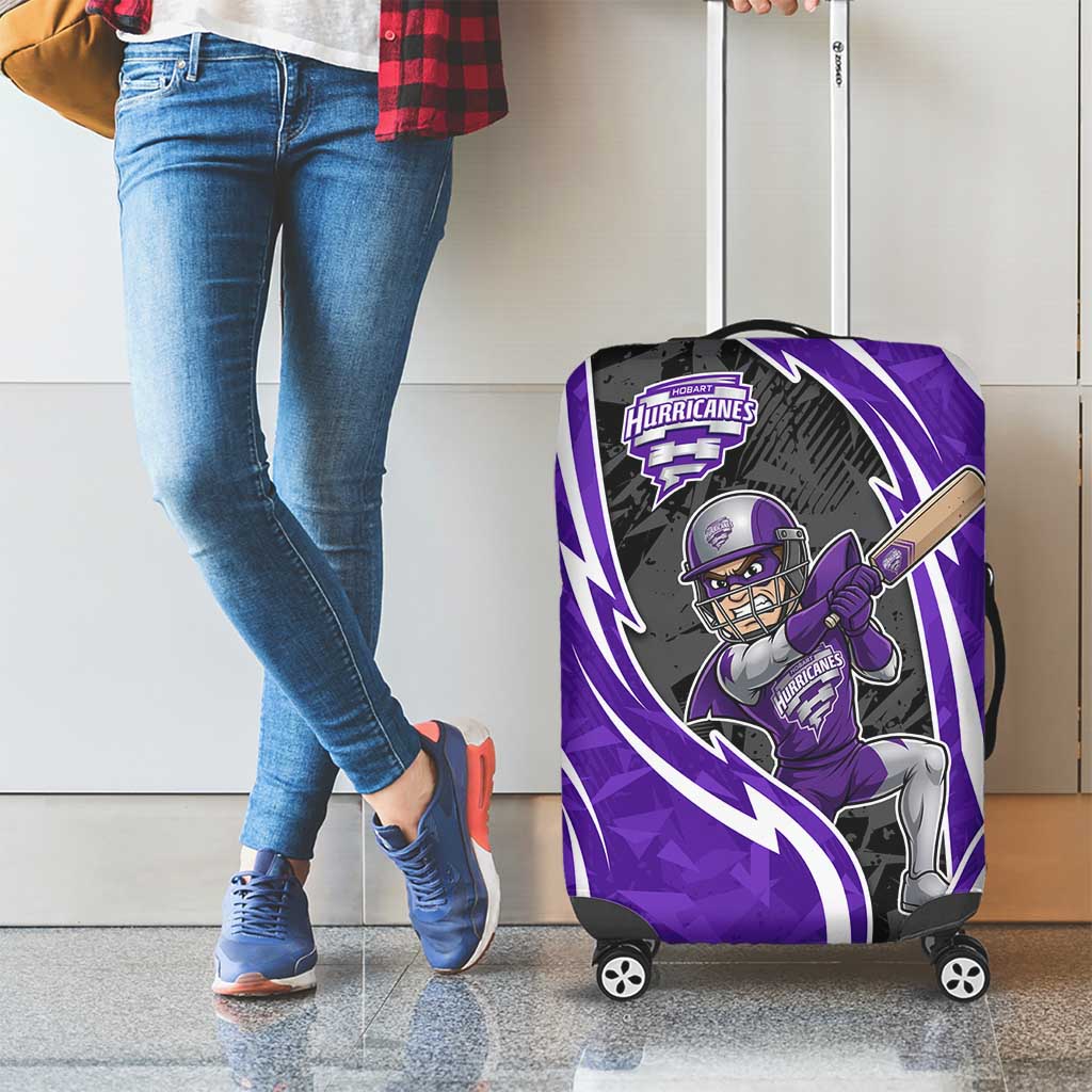 Hobart Hurricanes Luggage Cover Flaming Lightning Storm Geometric Sports Mascot Art