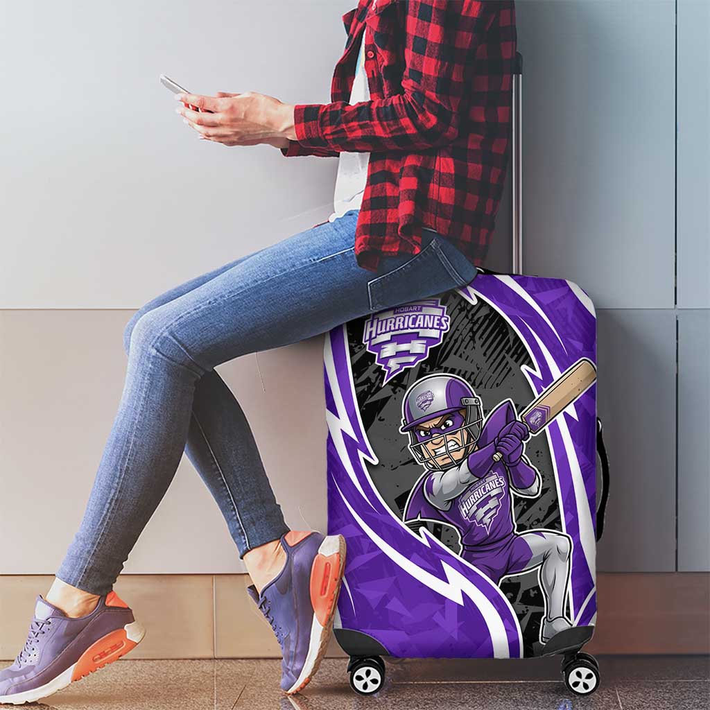 Hobart Hurricanes Luggage Cover Flaming Lightning Storm Geometric Sports Mascot Art