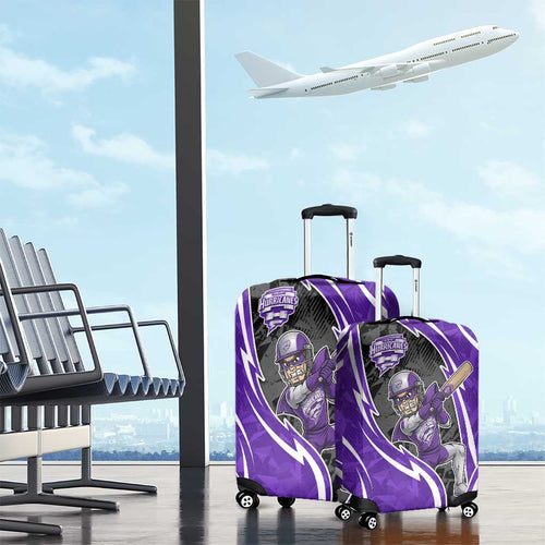 Hobart Hurricanes Luggage Cover Flaming Lightning Storm Geometric Sports Mascot Art