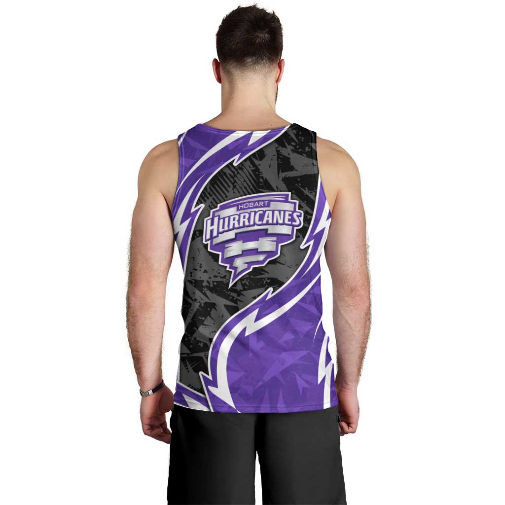 Hobart Hurricanes Men Tank Top Flaming Lightning Storm Geometric Sports Mascot Art