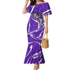 Hobart Hurricanes Mermaid Dress Flaming Lightning Storm Geometric Sports Mascot Art