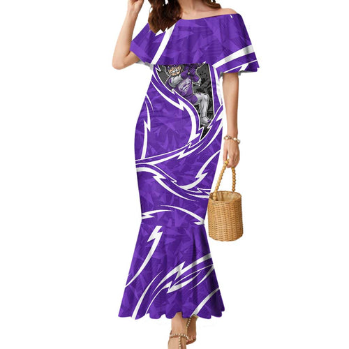 Hobart Hurricanes Mermaid Dress Flaming Lightning Storm Geometric Sports Mascot Art