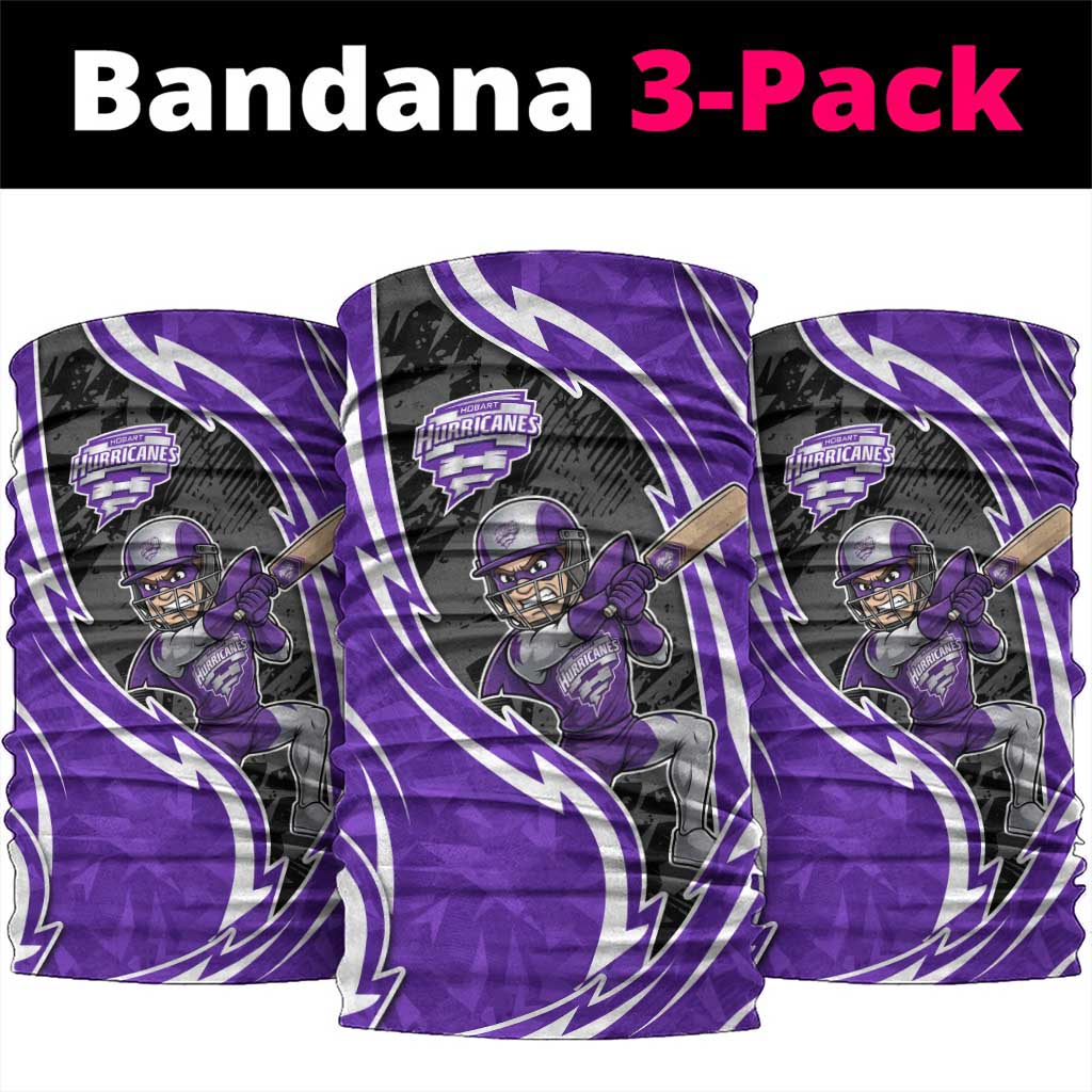 Hobart Hurricanes Neck Gaiter Flaming Lightning Storm Geometric Sports Mascot Art