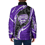 Hobart Hurricanes Padded Jacket Flaming Lightning Storm Geometric Sports Mascot Art