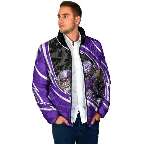Hobart Hurricanes Padded Jacket Flaming Lightning Storm Geometric Sports Mascot Art